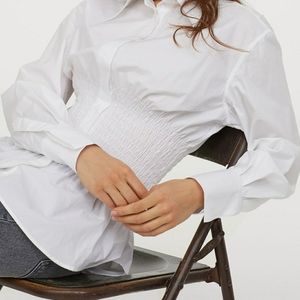 H&M White Peplum Shirt